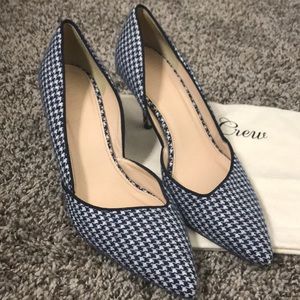 JCrew blue and white 21/2-3 inch heels